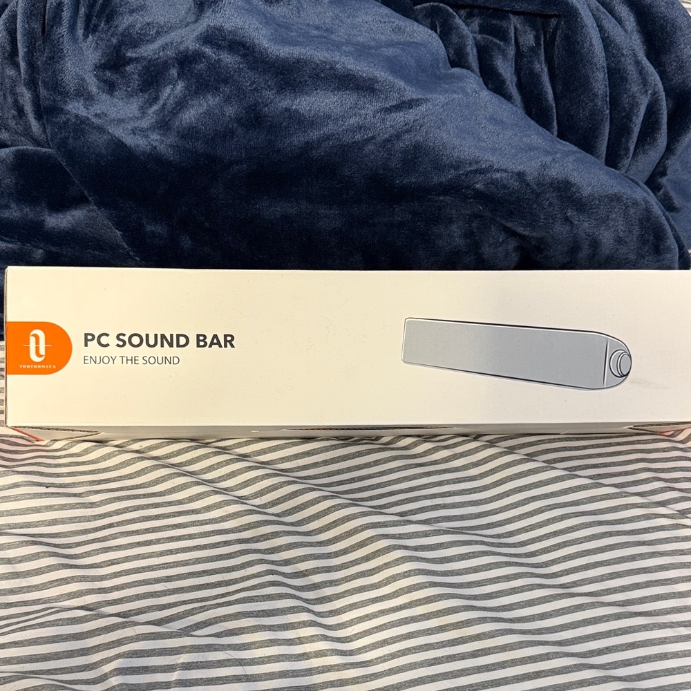 PC Sound Bar with Orange Logo